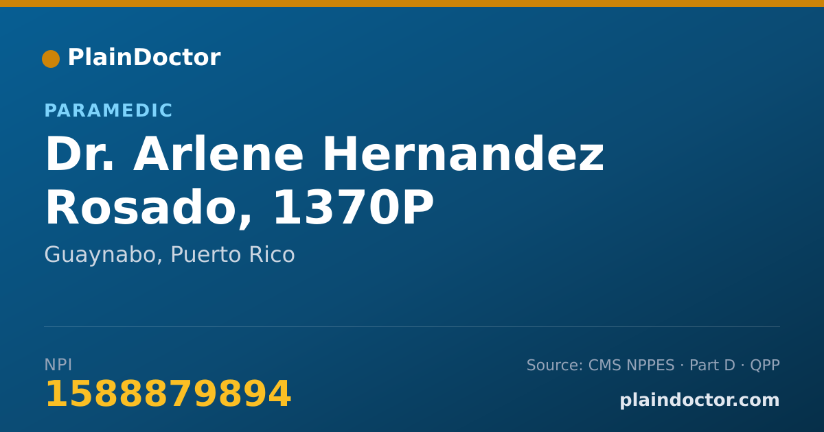 Shareable card for Arlene Hernandez Rosado, 1370P - Paramedic, Guaynabo, PR