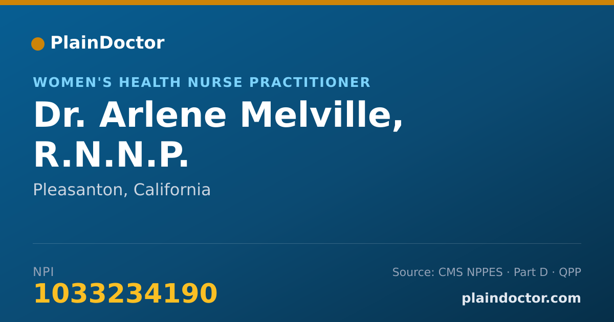 Shareable card for Arlene Melville, R.N.N.P. - Women's Health Nurse Practitioner, Pleasanton, CA