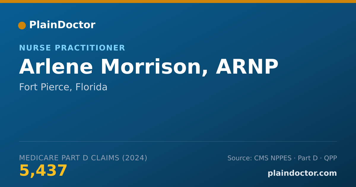 Shareable card for Arlene Morrison, ARNP - Nurse Practitioner, Fort Pierce, FL