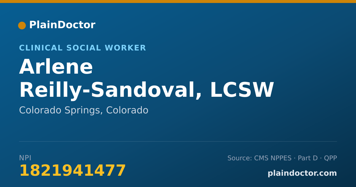 Shareable card for Arlene Reilly-Sandoval, LCSW - Clinical Social Worker, Colorado Springs, CO