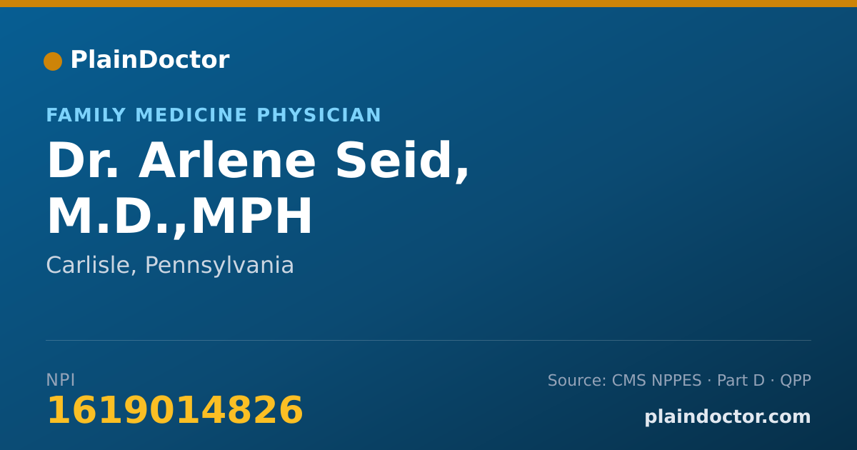 Shareable card for Arlene Seid, M.D.,MPH - Public Health & General Preventive Medicine Physician, Carlisle, PA