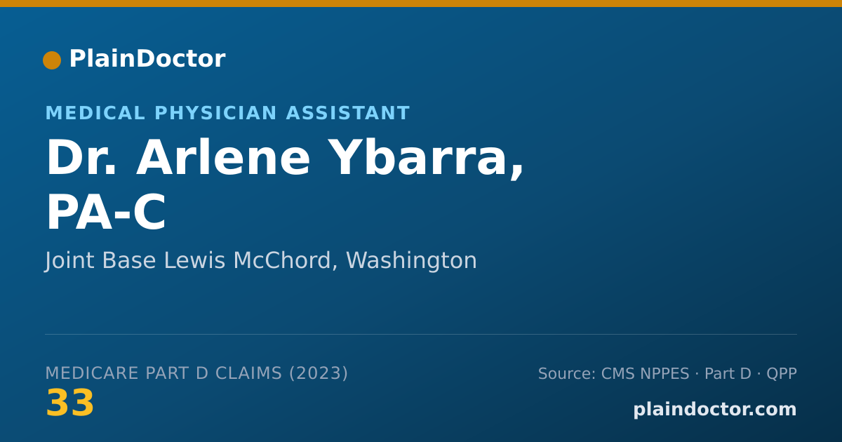 Shareable card for Arlene Ybarra, PA-C - Medical Physician Assistant, Joint Base Lewis McChord, WA