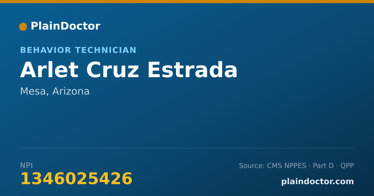 Shareable card for Arlet Cruz Estrada - Behavior Technician, Mesa, AZ