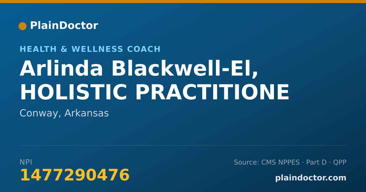 Shareable card for Arlinda Blackwell-El, HOLISTIC PRACTITIONE - Health & Wellness Coach, Conway, AR