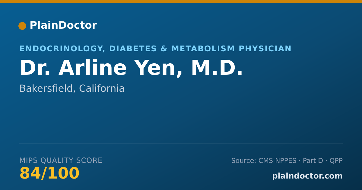 Shareable card for Arline Yen, M.D. - Endocrinology, Diabetes & Metabolism Physician, Bakersfield, CA
