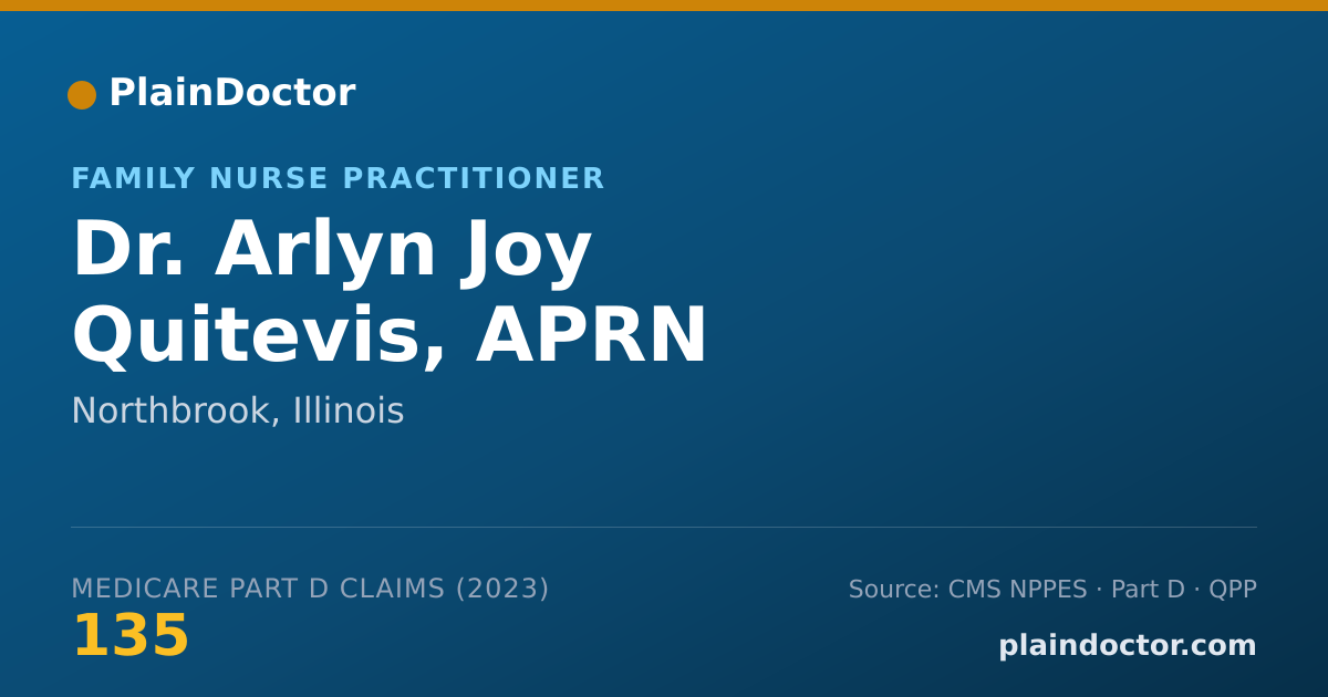 Shareable card for Arlyn Joy Quitevis, APRN - Family Nurse Practitioner, Northbrook, IL