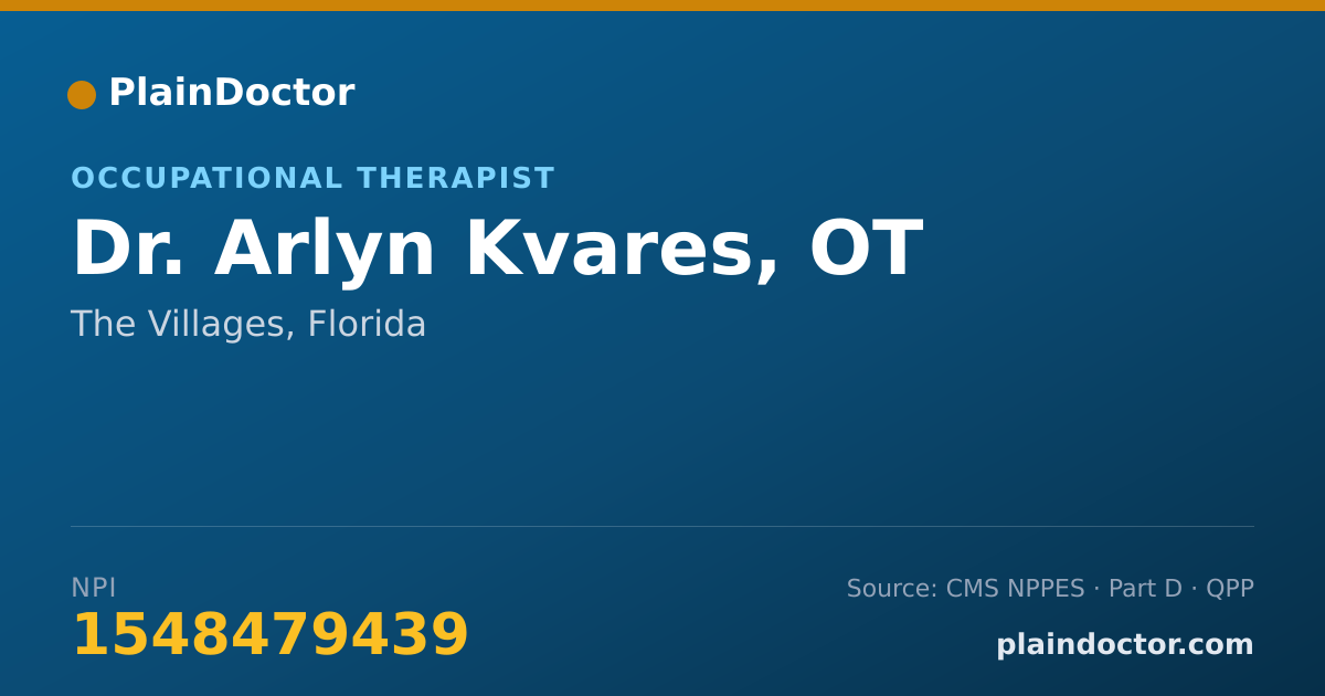 Shareable card for Arlyn Kvares, OT - Occupational Therapist, The Villages, FL