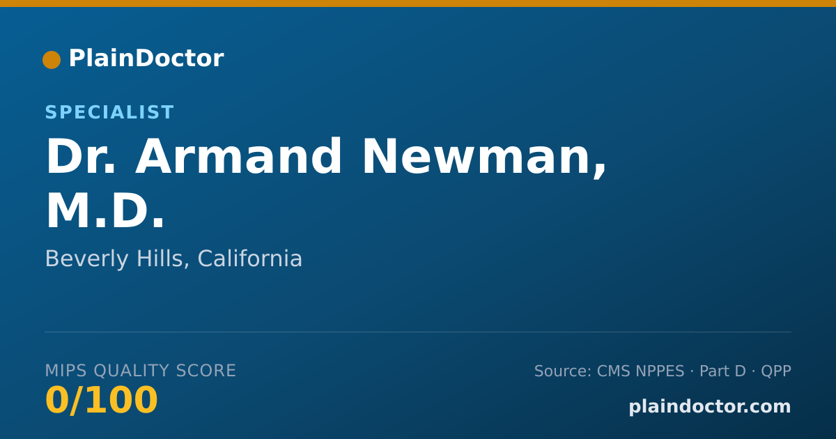 Shareable card for Armand Newman, M.D. - Specialist, Beverly Hills, CA
