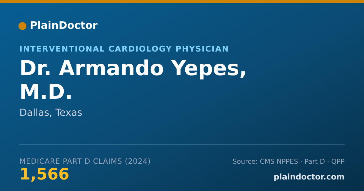Shareable card for Armando Yepes, M.D. - Cardiovascular Disease Physician, Dallas, TX