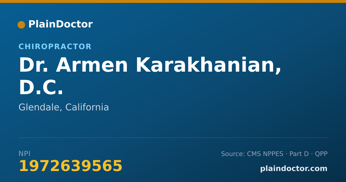 Shareable card for Armen Karakhanian, D.C. - Chiropractor, Glendale, CA