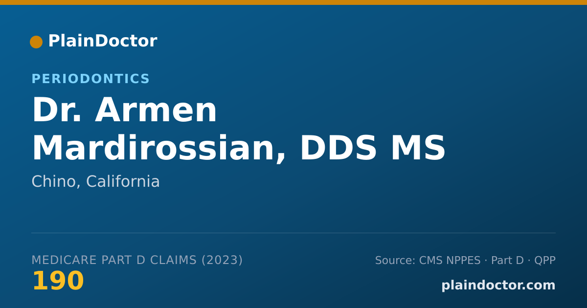 Shareable card for Armen Mardirossian, DDS MS - Periodontics, Chino, CA