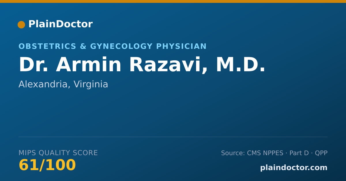 Shareable card for Armin Razavi, M.D. - Obstetrics & Gynecology Physician, Alexandria, VA