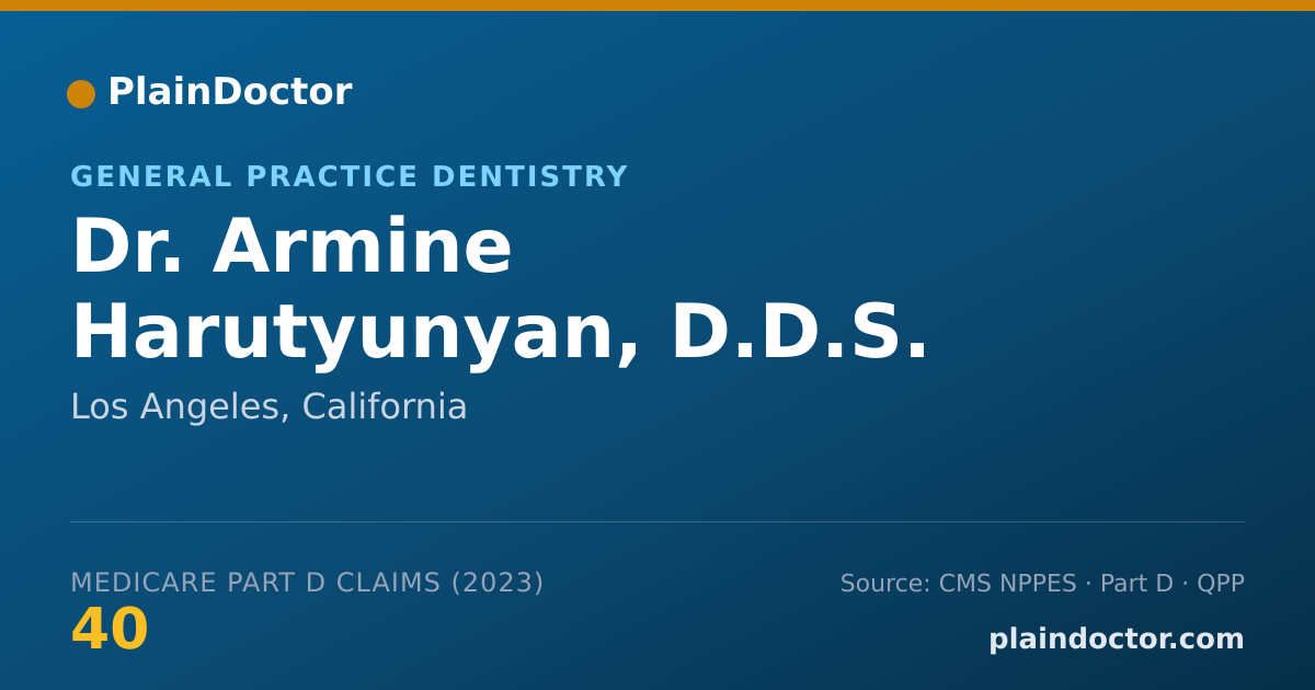Shareable card for Armine Harutyunyan, D.D.S. - General Practice Dentistry, Los Angeles, CA
