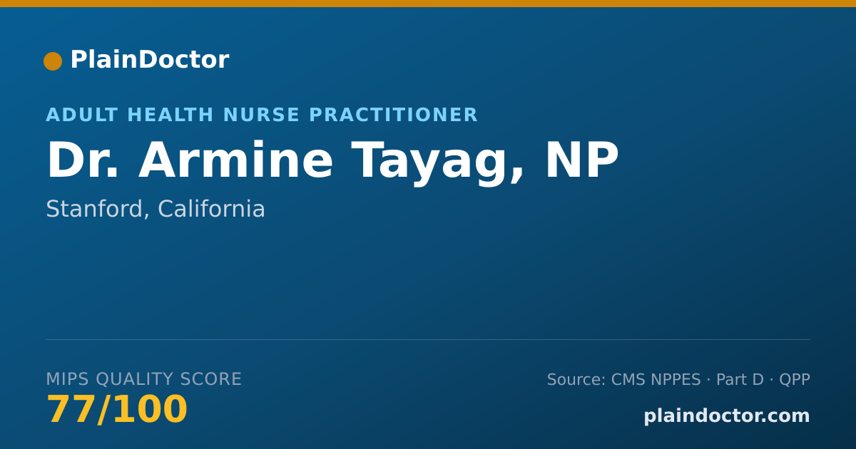 Shareable card for Armine Tayag, NP - Adult Health Nurse Practitioner, Stanford, CA