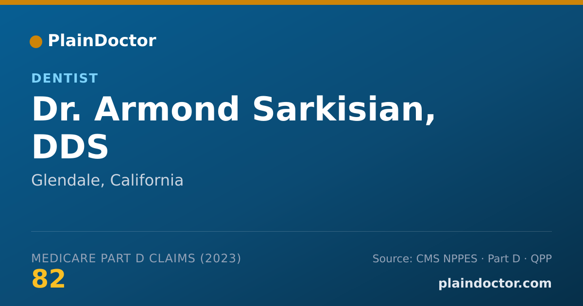 Shareable card for Armond Sarkisian, DDS - Dentist, Glendale, CA