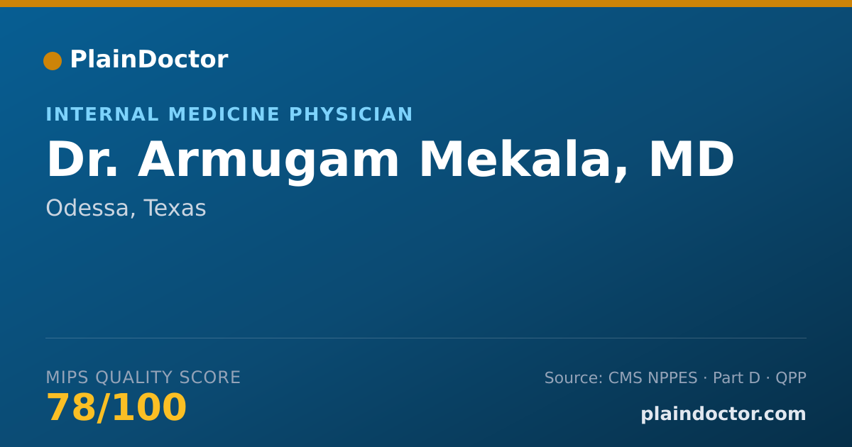 Shareable card for Armugam Mekala, MD - Internal Medicine Physician, Odessa, TX