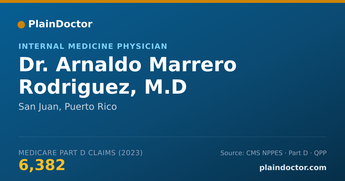 Shareable card for Arnaldo Marrero Rodriguez, M.D - Internal Medicine Physician, San Juan, PR