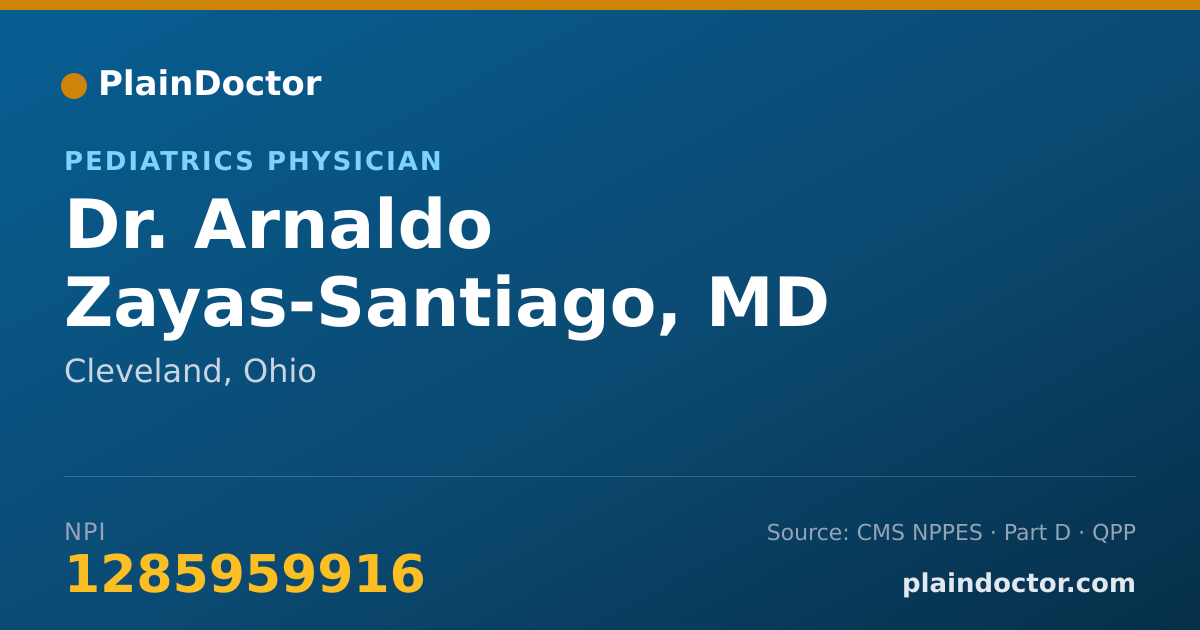 Shareable card for Arnaldo Zayas-Santiago, MD - Pediatrics Physician, Cleveland, OH