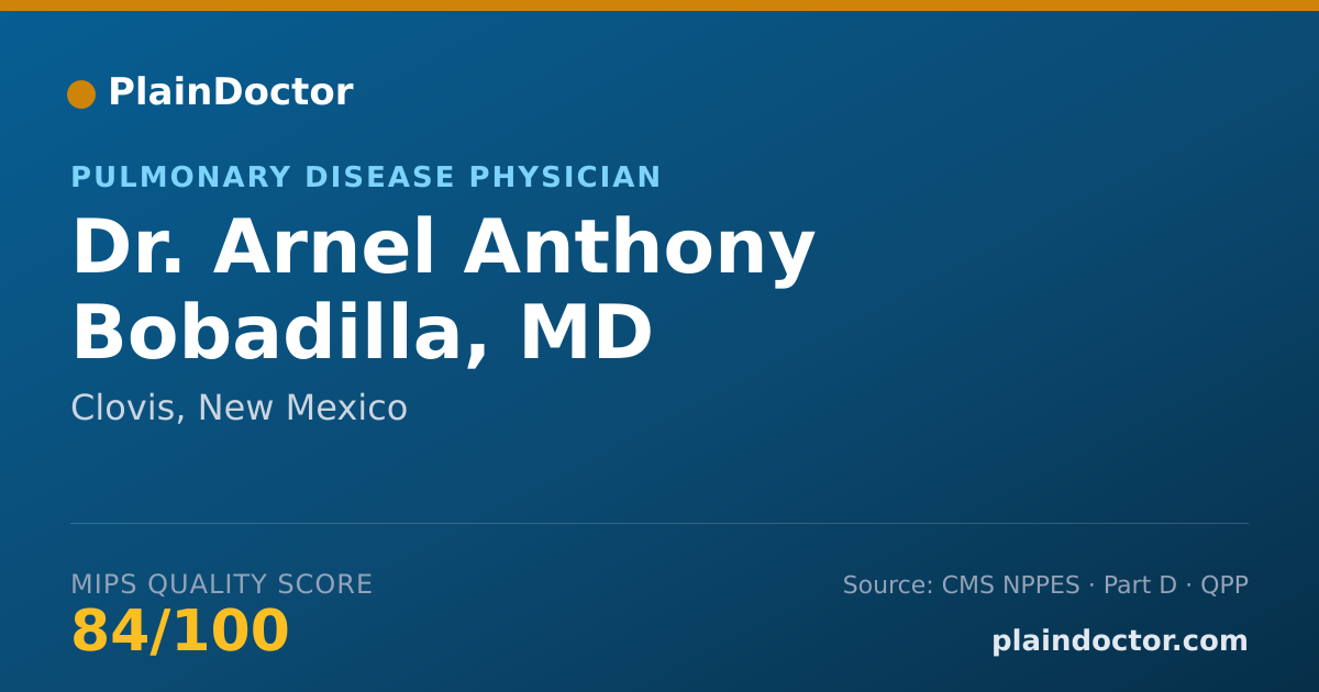 Shareable card for Arnel Anthony Bobadilla, MD - Pulmonary Disease Physician, Clovis, NM