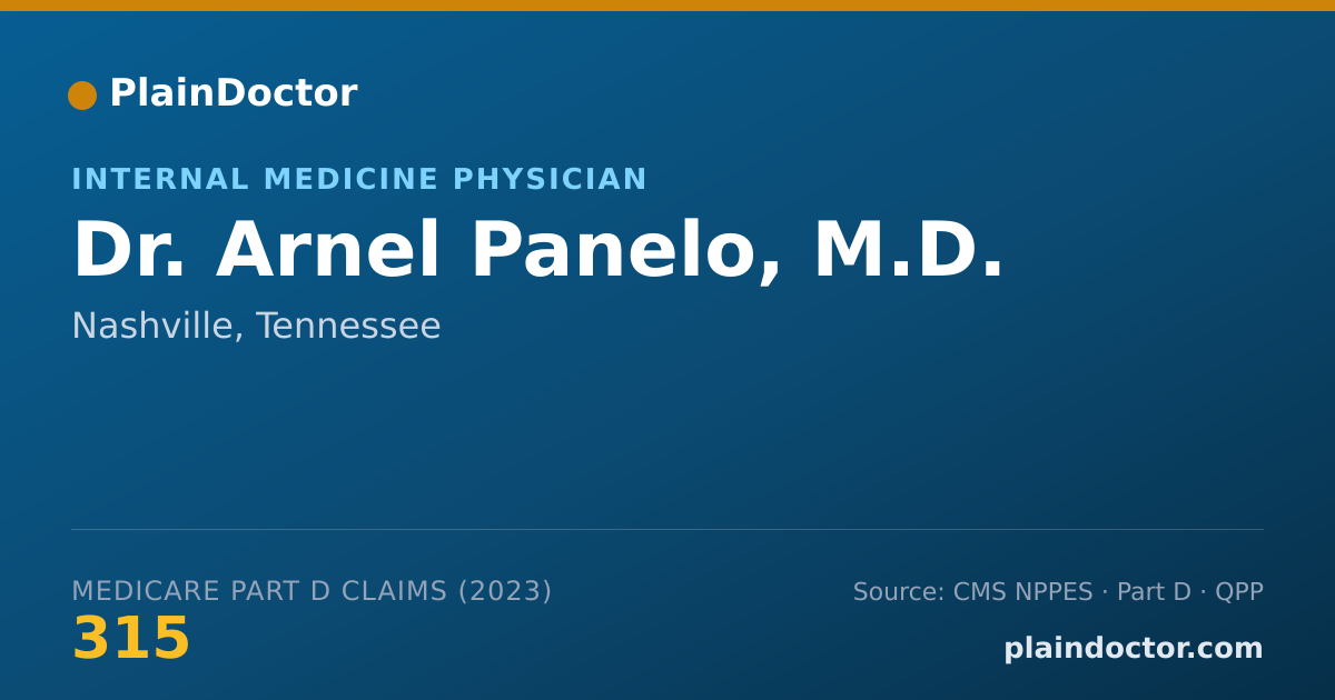 Shareable card for Arnel Panelo, M.D. - Internal Medicine Physician, Nashville, TN
