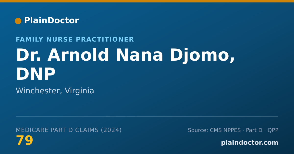 Shareable card for Arnold Nana Djomo, DNP - Family Nurse Practitioner, Winchester, VA