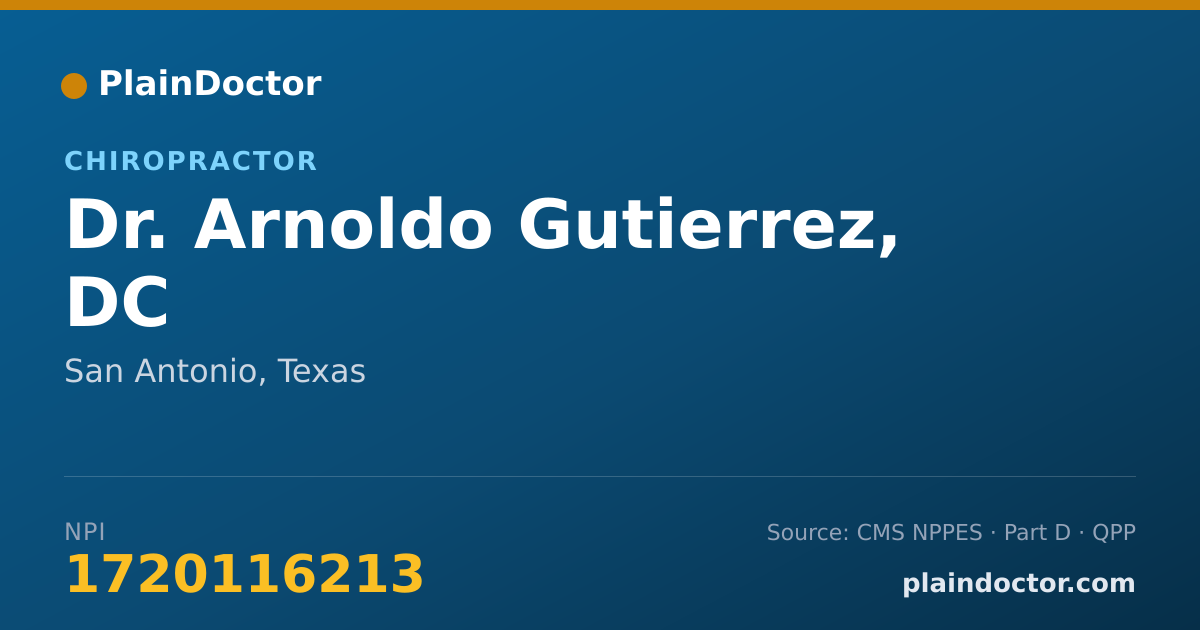 Shareable card for Arnoldo Gutierrez, DC - Chiropractor, San Antonio, TX