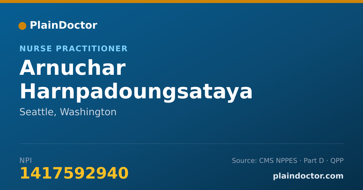 Shareable card for Arnuchar Harnpadoungsataya - Nurse Practitioner, Seattle, WA