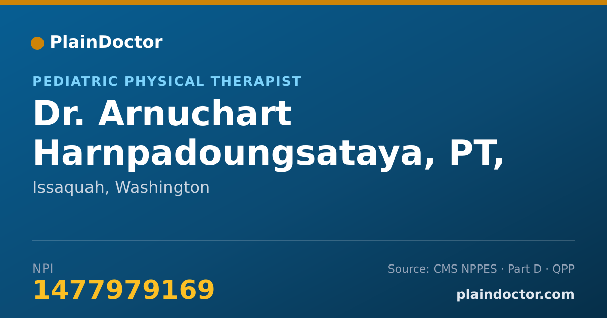 Shareable card for Arnuchart Harnpadoungsataya, PT, DPT - Pediatric Physical Therapist, Issaquah, WA