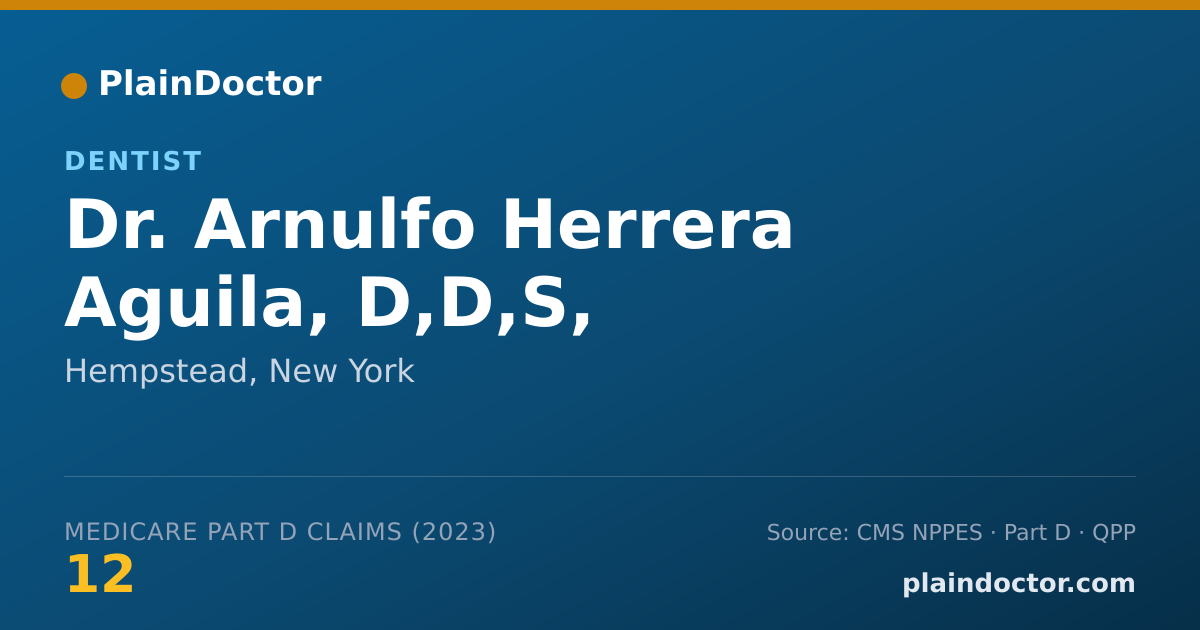 Shareable card for Arnulfo Herrera Aguila, D,D,S, - Dentist, Hempstead, NY