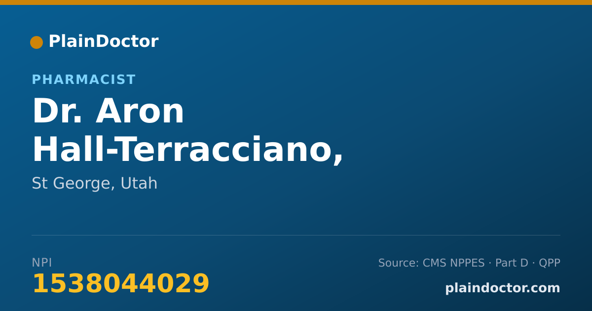 Shareable card for Aron Hall-Terracciano, PHARMD - Pharmacist, St George, UT