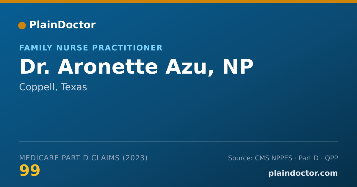 Shareable card for Aronette Azu, NP - Family Nurse Practitioner, Coppell, TX