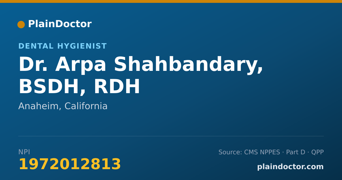 Shareable card for Arpa Shahbandary, BSDH, RDH - Dental Hygienist, Anaheim, CA