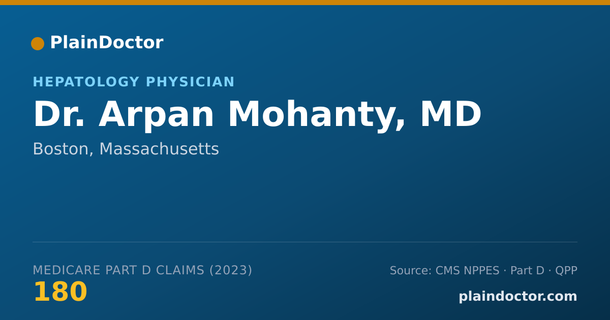 Shareable card for Arpan Mohanty, MD - Hepatology Physician, Boston, MA