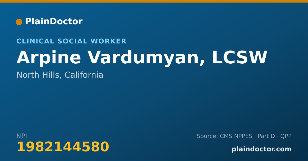 Shareable card for Arpine Vardumyan, LCSW - Clinical Social Worker, North Hills, CA