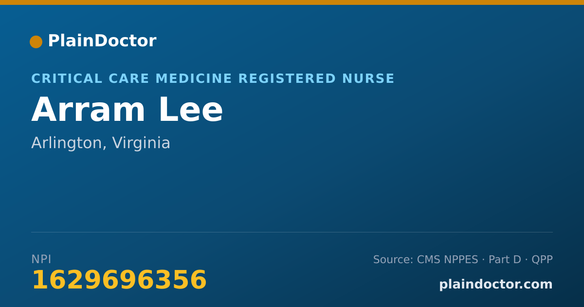 Shareable card for Arram Lee - Critical Care Medicine Registered Nurse, Arlington, VA
