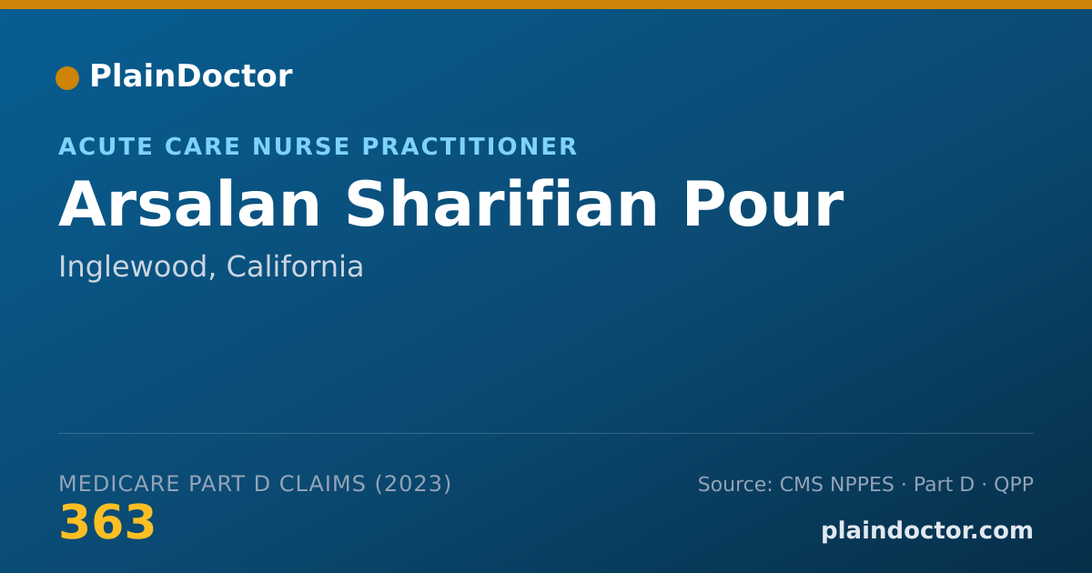 Shareable card for Arsalan Sharifian Pour - Acute Care Nurse Practitioner, Inglewood, CA