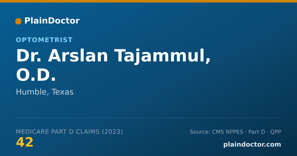 Shareable card for Arslan Tajammul, O.D. - Optometrist, Humble, TX