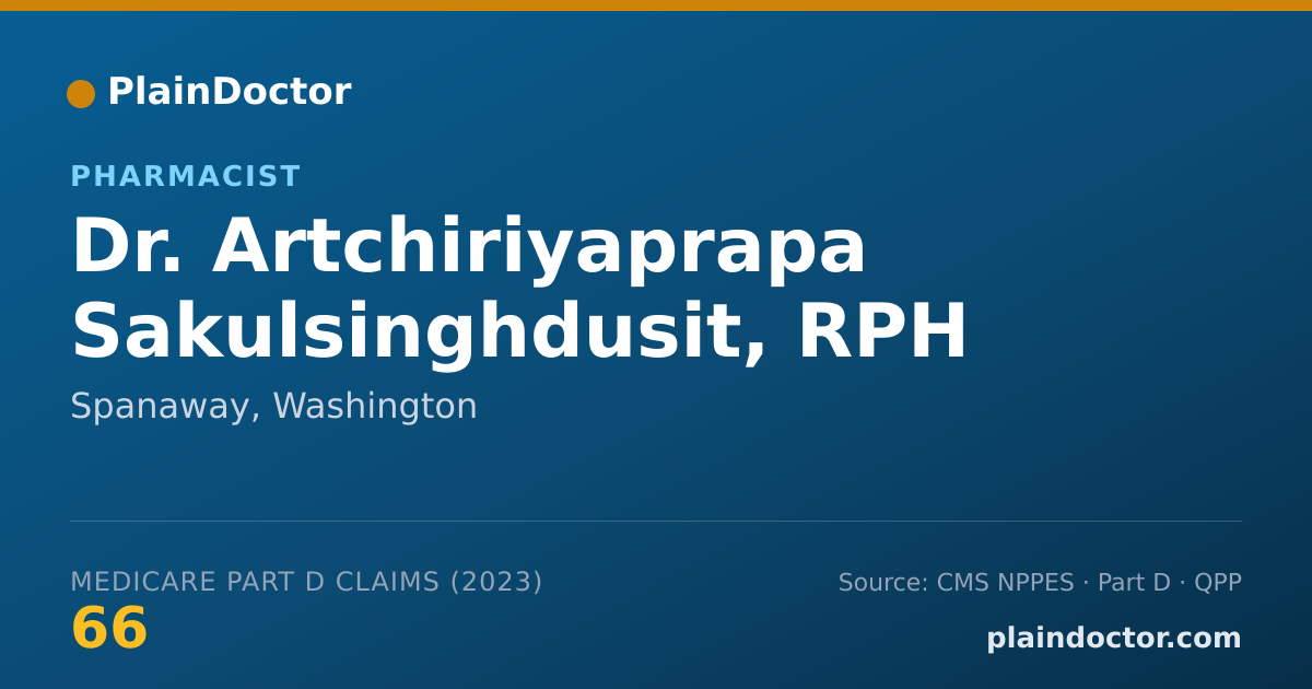 Shareable card for Artchiriyaprapa Sakulsinghdusit, RPH - Pharmacist, Spanaway, WA