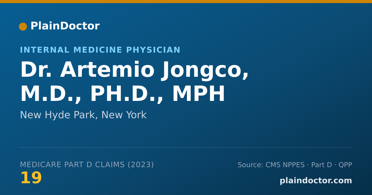 Shareable card for Artemio Jongco, M.D., PH.D., MPH - Internal Medicine Physician, New Hyde Park, NY