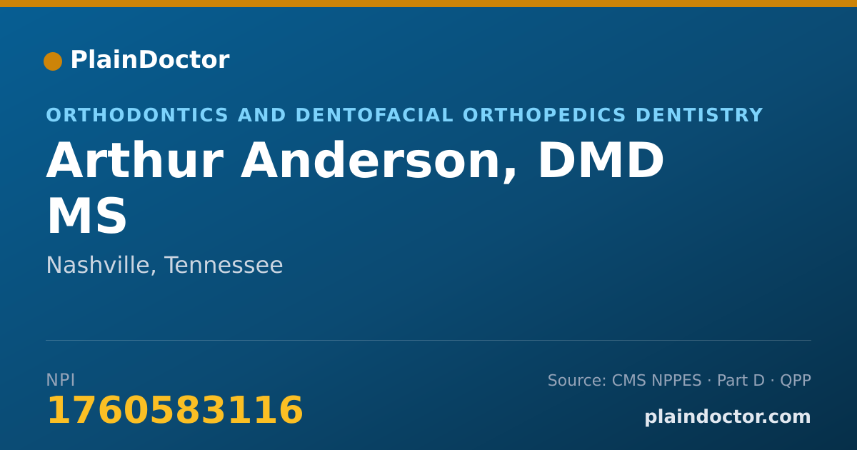 Shareable card for Arthur Anderson, DMD MS - Orthodontics and Dentofacial Orthopedics Dentistry, Nashville, TN