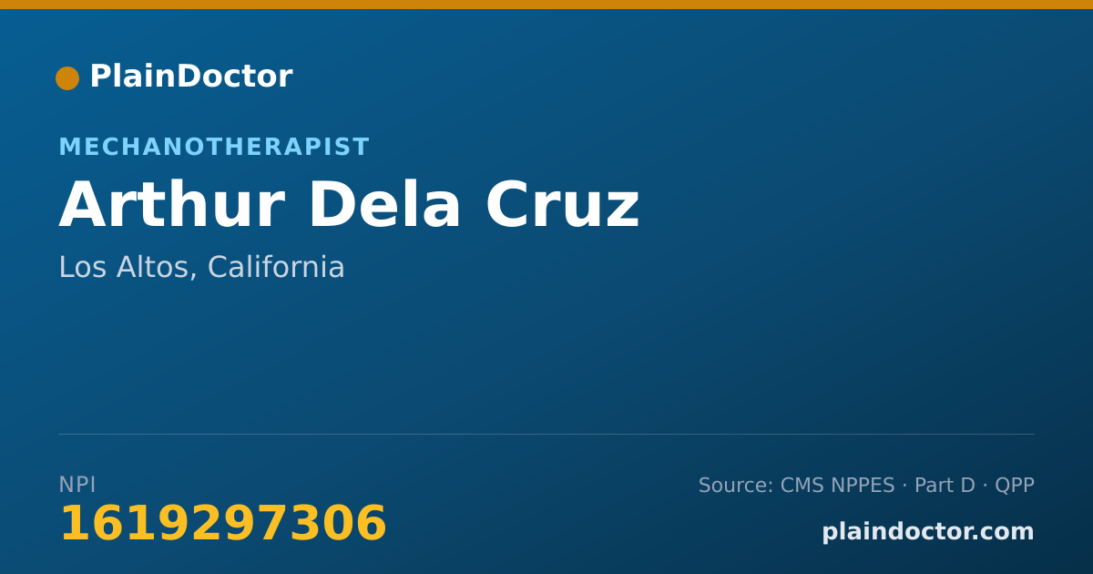 Shareable card for Arthur Dela Cruz - Mechanotherapist, Los Altos, CA