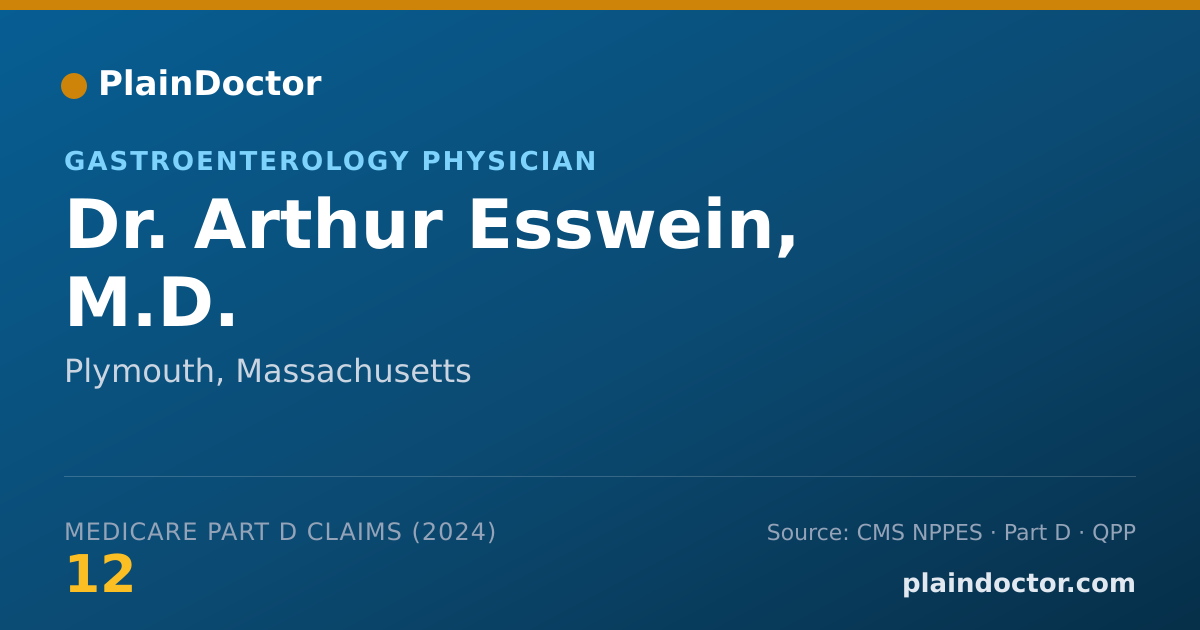 Shareable card for Arthur Esswein, M.D. - Gastroenterology Physician, Plymouth, MA
