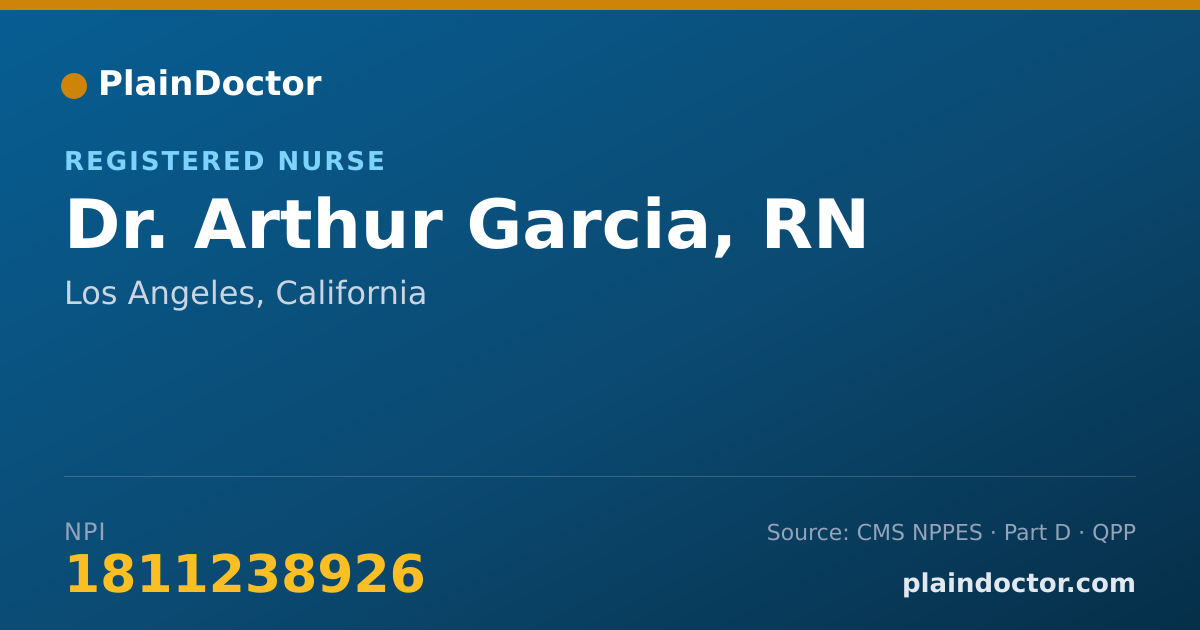 Shareable card for Arthur Garcia, RN - Registered Nurse, Los Angeles, CA