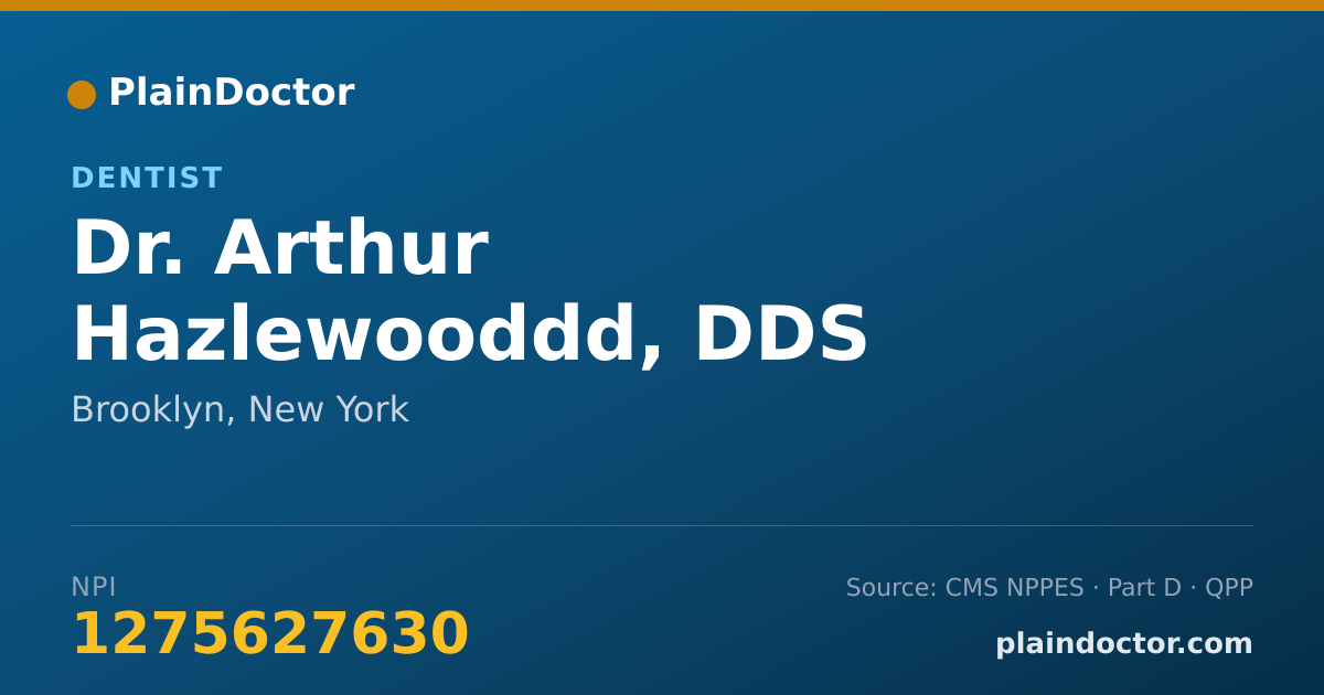 Shareable card for Arthur Hazlewooddd, DDS - Dentist, Brooklyn, NY