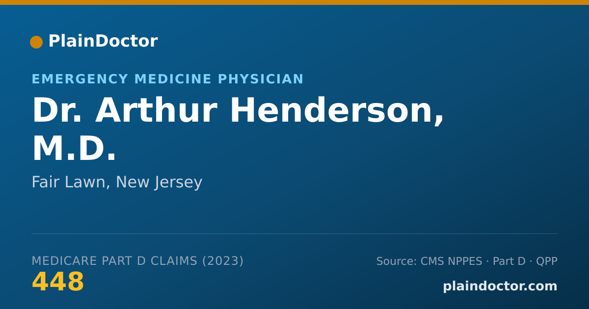 Shareable card for Arthur Henderson, M.D. - Emergency Medicine Physician, Fair Lawn, NJ