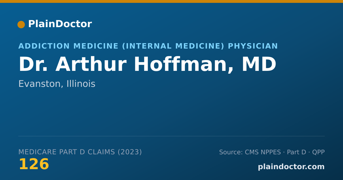 Shareable card for Arthur Hoffman, MD - Addiction Medicine (Internal Medicine) Physician, Evanston, IL