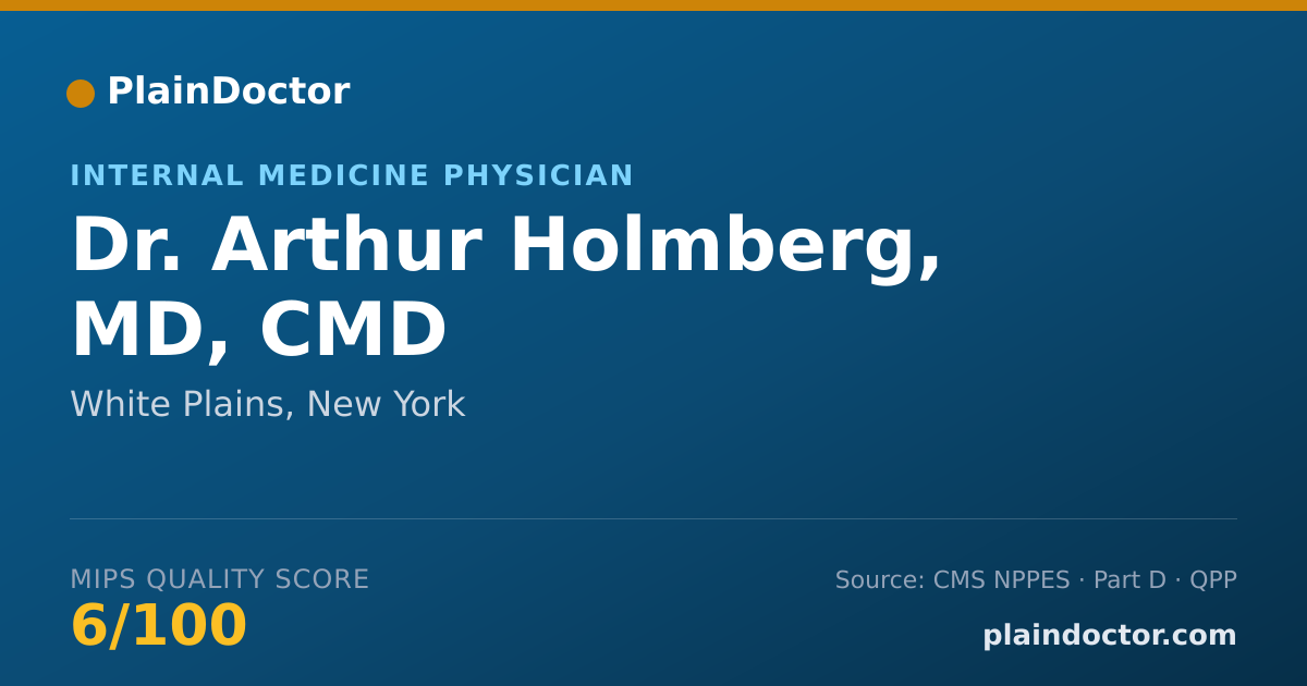 Shareable card for Arthur Holmberg, MD, CMD - Internal Medicine Physician, White Plains, NY