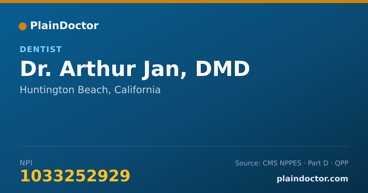 Shareable card for Arthur Jan, DMD - Dentist, Huntington Beach, CA