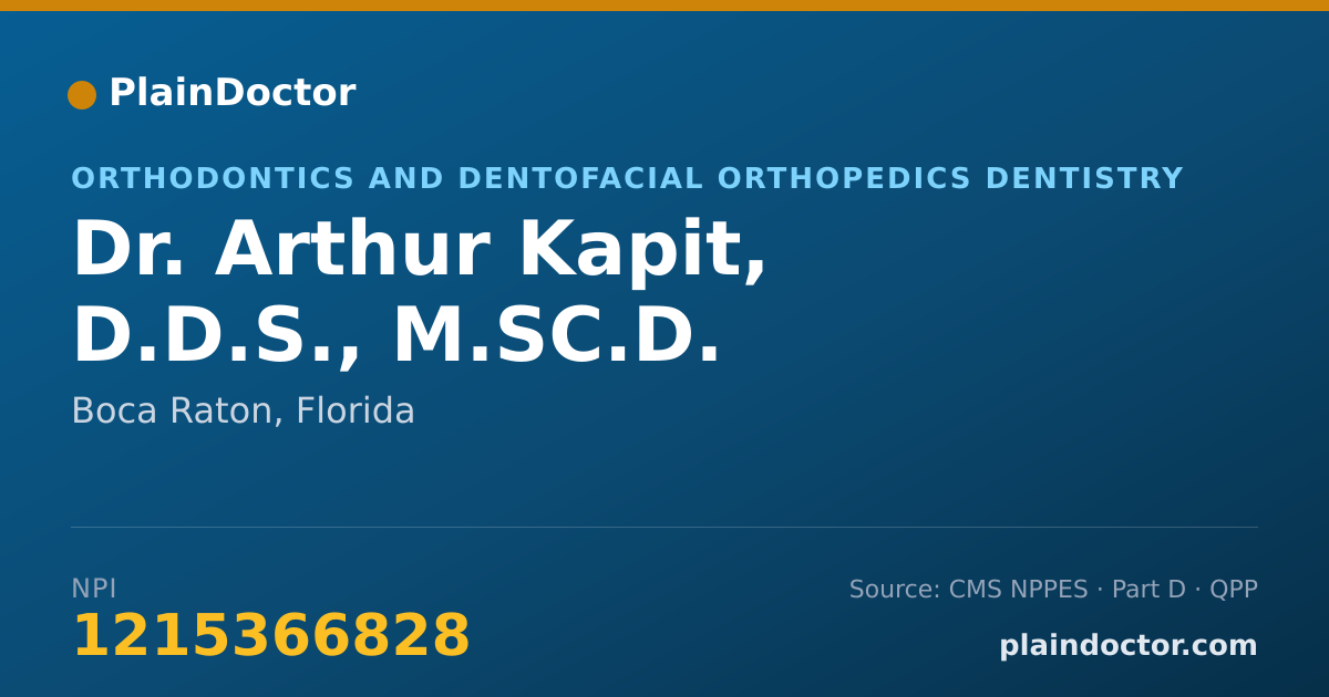 Shareable card for Arthur Kapit, D.D.S., M.SC.D. - Orthodontics and Dentofacial Orthopedics Dentistry, Boca Raton, FL