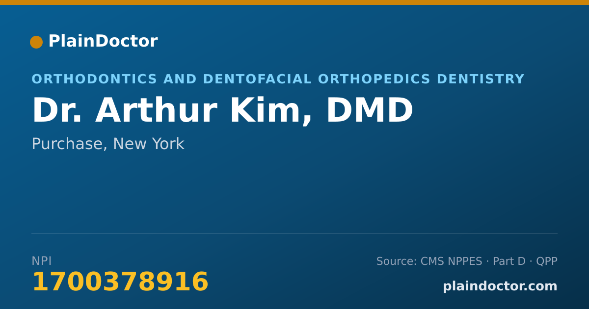 Shareable card for Arthur Kim, DMD - Orthodontics and Dentofacial Orthopedics Dentistry, Purchase, NY